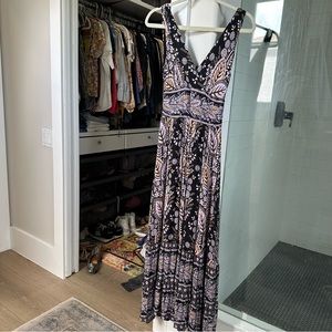 Maeve Black and Purple Maxi Dress